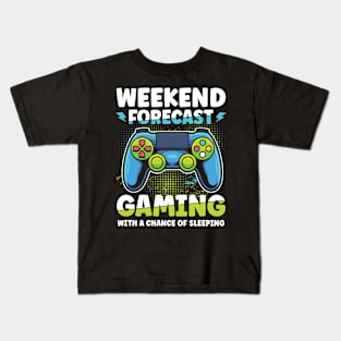 Weekend Forecast Gaming With a Chance of Sleeping Kids T-Shirt